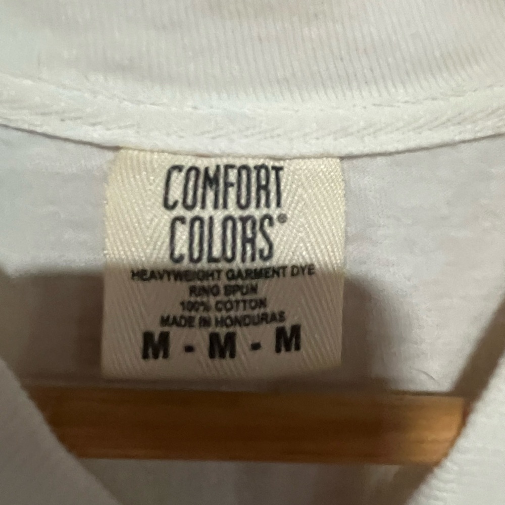 Comfort Colors White Graphic Tee with Smiley Design - Picture 5 of 5